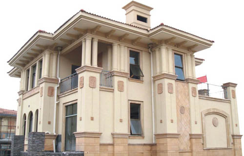 仿石漆仿石層抗水性良好，穩(wěn)定著色，不發(fā)白，無色差